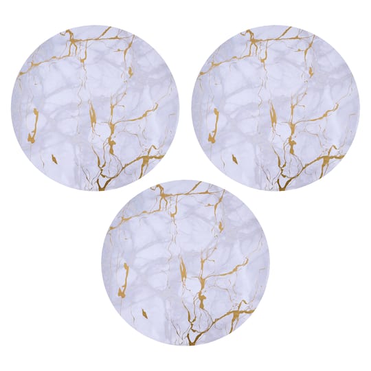 10" Gold Marble Cake Boards by Makery®, 3ct.